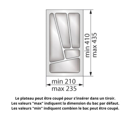 Range-couverts pour tiroir, largeur du meuble: 300 mm, profondeur: 430 mm - Blanc NTP 