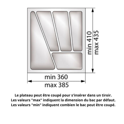 Range-couverts pour tiroir, largeur du meuble: 450 mm, profondeur: 430 mm - Blanc NTP 